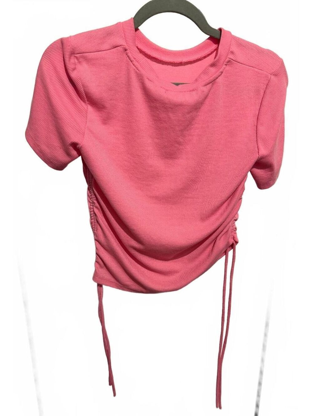 Zara Pink Ruched Short Sleeve Top